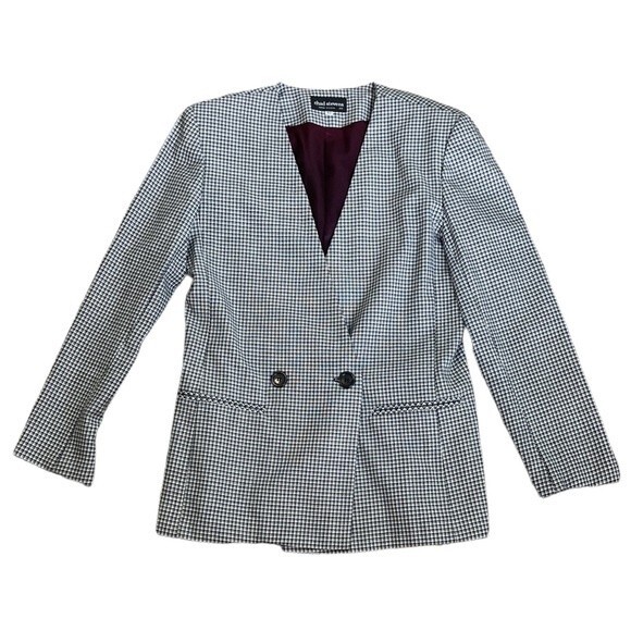 Vintage Chad Stevens Herringbone Wear to Work Boxy Oversized Blazer Size 10 - Picture 13 of 13